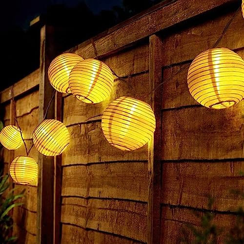 Solar Lichterkette,KINGCOO Wasserfest 6 Meter 30 LEDs Lampions Laterne Solarbetrieben Lichterkette Weihnachten Außen Gartenbeleuchtung Dekoration für Terrasse,Hof,Haus,Weihnachtsbaum,Feiern(Warmweiß)
