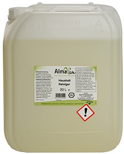 AlmaWin Öko Haushalt Reiniger 20l, Allzweckreiniger mit Zitronen-Duft, vegan, Konzentrat
