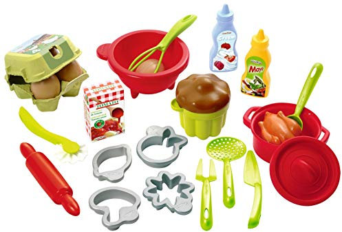 Jouets Ecoiffier – 2617 - Coffret Cuisine pour enfants 100 % Chef 3 étoiles – Aliments et ustensiles de cuisine - 26 pièces – Dès 18 mois – Fabriqué en France