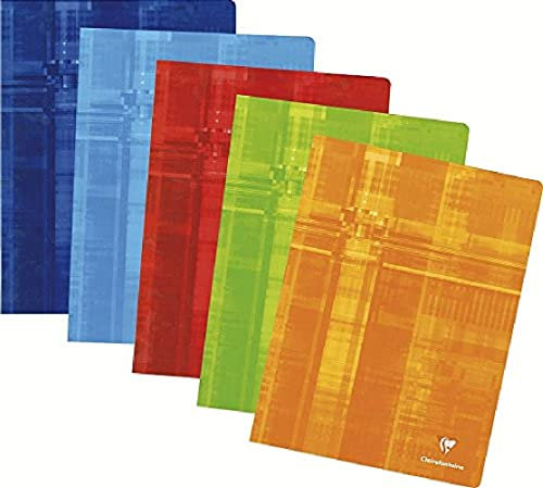 Clairefontaine 3311C - Schulheft / Heft DIN A4+ 24x32 cm, 24 Blatt 90g, französische Lineatur, geheftet, farbig sortiert, 1 Stück