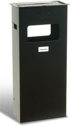 METALPLUS Cenicero papelera de chapa Charol a polvo epoxi. Cesta superior recogedor de cenizas extraíble, con rejilla de acero inoxidable. Parte inferior riservata para la recogida de papel. ProDigital _ para habitaciones exteriores, locali Pubblici, UF