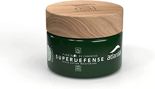 Atlantia Superdefense Creme | Feuchtigkeitsspendende Körpercreme | Hautreparatur Creme | Mit 100% purer und biologischer Aloe Vera | 200 ml