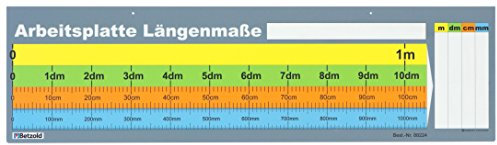 Betzold - Arbeitsplatte Längenmaße: Lernplakat, beschreibbar, Umwandlung Längen, Erlernen von Maßeinheiten, Rechnen lernen, Melamin, 100% Kunststoff, funktional, NoColor