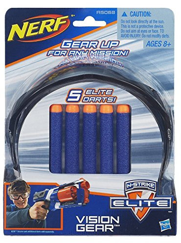 NERF Hasbro A5068E24 - N-Strike Elite Schutzbrille + 5 Darts, Zubehör