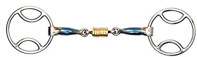 Shires Blue Sweet Iron Bevel Bit with Roller Link - Equestrian Horse Bit - Multiple Sizes 4.5
