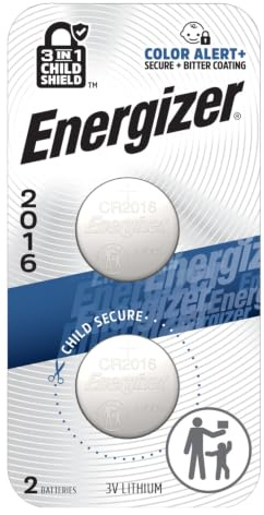 Energizer Lithium Coin Watch/Electronic Battery 2016, 2-Count