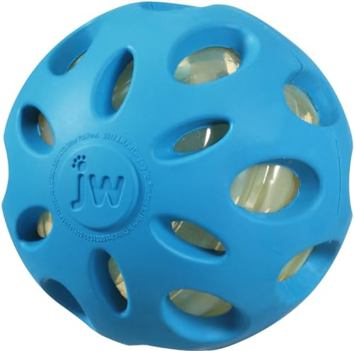 JW Crackle Ball Small By Rubber Ball with A Plastic Bottled Heart For Dogs