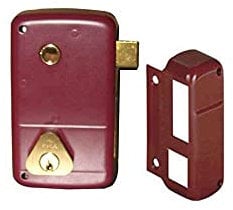 CISA 50211 Serratura da Applicare, per Porte Legno, Entrata Sinistra, Bordeaux