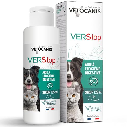 Vetocanis - Sirop pour Chien et Chat - Bien-Être Intestinal et Hygiène Digestive - Favorise la Digestion des Chiens et Chats - A base d'Extrait de Plantes - Flacon de 125 ml