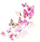 3D Schmetterlinge Blumen 12er Set Dekoration Wandtattoo (Alive (rosa))