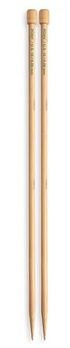 Pony Single Ended Bamboo Knitting Pins, Multi-Colour, 6mm
