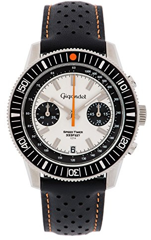 Gigandet Herrenuhr Chronograph Quarzwerk Analog mit Lederarmband Speed Timer G7-006