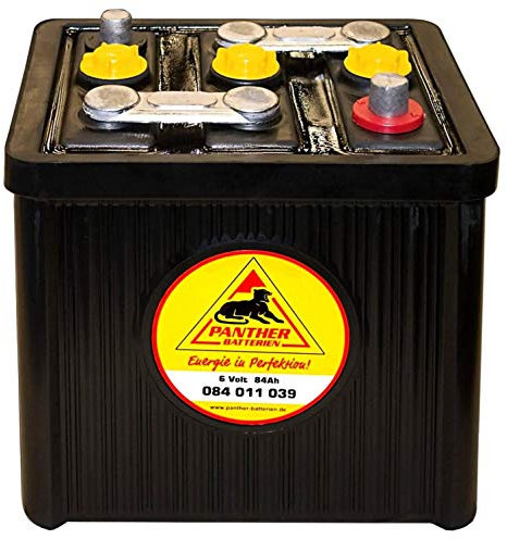 Panther Oldtimer-Batterie 6V 84Ah Autobatterie 08411 Starterbatterie Hartgummi