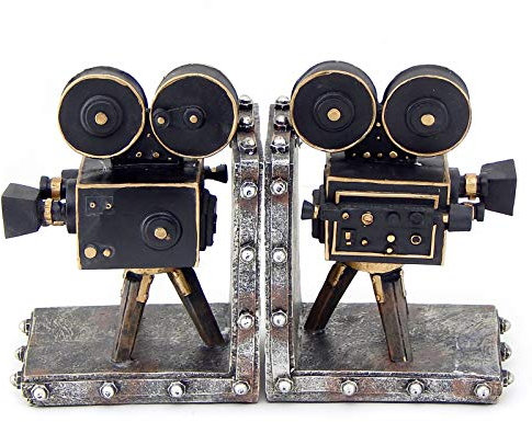 Vintage Stil Film Kamera Gießharz Buchstütze Set von 2
