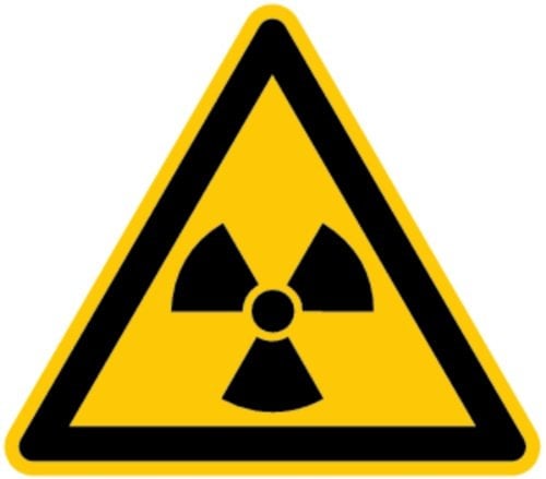 LEMAX® Warnschild, Warnung vor radioaktiven Stoffen oder ionisierender Strahlung W003 - ASR A1.3 (ISO 7010) Alu geprägt gelb/schwarz, 200mm