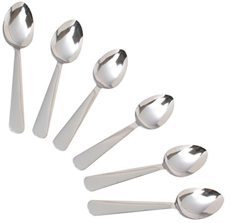 KC BLUE KitchenCraft - Petites Cuillères en Acier Inoxydable, 14 cm, Lot de 6