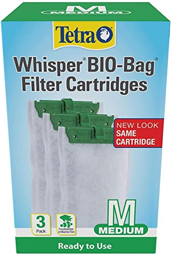 Tetra Whisper Bio-Bag Medium Filter Cartridges for Aquariums, 3 Count, Ready to Use, Fits Tetra Whisper Fish Tank Filters 5-10 Gal, PF-10, IQ 10