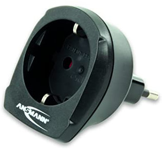 Ansmann Travel Adapter EU To It | Suitable use In Italy & Countries with 3-Pin Plug | Travel Adaptor Converts European Country Plugs To Plug Type L When On Business/Private Travel - 3 Year Warranty