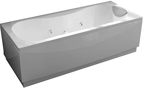 Novellini Calypso Hydro Vasca da Bagno 170x70 H55 cm Idro Whirlpool 6 Getti Poggiatesta Destra Forma Esterna Rettangolare Interna Otto 1 Pannello Frontale 1 Laterale Acrilico Bianco Lucido Colonna