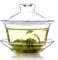 Mozentea Gaiwan - Set da tè in vetro, 150 ml, per cerimonia tradizionale cinese di Kung Fu