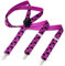 Herren Damen Long Hosenträger Y Form Style 3er Clips elastisch Schmal Unifarbe und Bunt mit verschiedenen Motiv, Mehrfarbig (Pink Stern),Gr. One Size