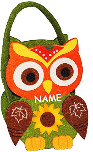 alles-meine.de GmbH 3-D Effekt - lustige Eule incl. Name - Filztasche/Geschenktasche/Kindertasche - Aufbewahrungsbox - Eulentasche - Dekotasche - für Kinder & Erwachsene ..