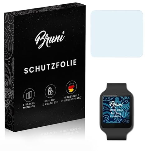 Bruni Schutzfolie kompatibel mit Sony SmartWatch 3 Folie, glasklare Displayschutzfolie (2X)