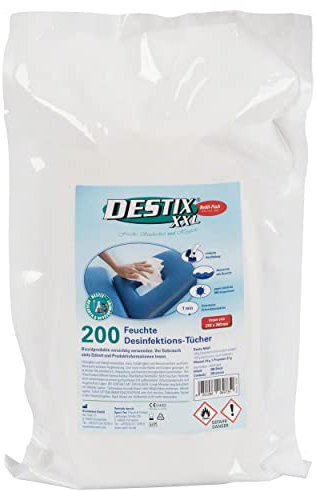 Sport-Tec DESTIX Desinfektionstücher XXL im Nachfüllpack, 21x26 cm, 200 Stück