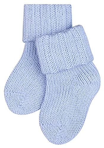FALKE Flausch B So lana cotone tinta unita 1 paio, Calzini Unisex - Bimbi 0-24, Blu Crystal Blue 6290, 62-68