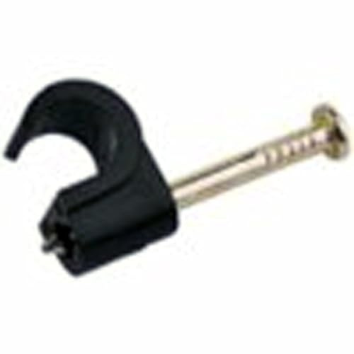 Cable-Core Cable clips Black 100 Pack for 6-7mm coaxial cable