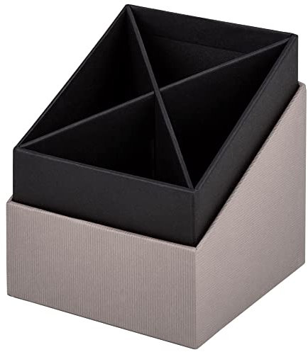 Rössler SOHO Stifteköcher | Stifte Organizer | Stiftehalter Schreibtisch | Büro Organizer | Schreibtisch Zubehör | Büro Zubehör | 86 x 86 x 100 mm | 1 Stück | Farbe: Grau | Taupe