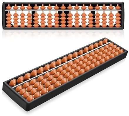 Flexzion Soroban Abacus for Adults - Plastic 11-inch Japanese Soroban 5 Beads 17 Rod Abacus for Math Learning & Training - Portable Math Calculating Tool for Beginners & Professional