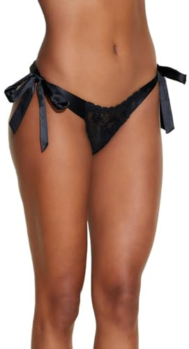 Cosabella Women's Say Never Brazilian Thong Panties, Black/Black, M-L