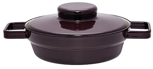 Riess, 2122-201, Pfanne mit Deckel, Durchmesser 20 cm, DARK AUBERGINE, AROMAPOTS, Truehomeware, Emaille, Induktion