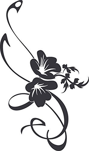 GRAZDesign Aufkleber Klodeckel Blumen Ornamente, Toilettendeckel Schild Badezimmer, Bad, WC Deckel Aufkleber, Toilettensitz WC-Sitz Deko, Klebefolie Größe 30x18cm, 073 dunkelgrau