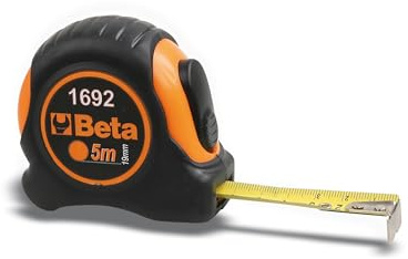 Beta 1692/5 Measuring Tape – 5m Shock‑Resistant Class II Steel Tape
