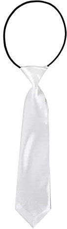 DonDon Kinder Krawatte im Seidenlook glänzend – 7,0 cm breit – mit elastischem Gummiband - weiß