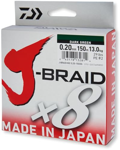 Daiwa J-Braid 8 Braid 300 m Multicoloured Braided Fishing Line