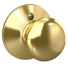 SCHLAGE F170PLY605 F170 PLY 605 Plymouth Dummy Knob, Bright Brass, One Sided Non Turning