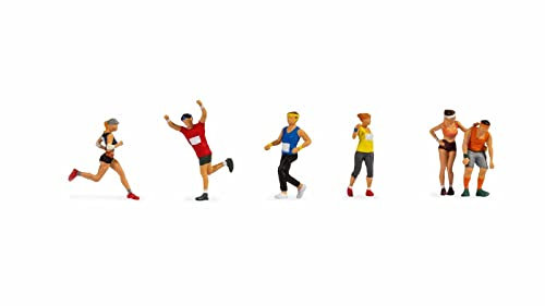 Noch Set di Personaggi maratoneti con Figure in Movimento, Perfetto per scenari di modellismo H0 e diorami