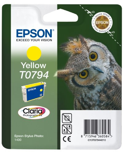 Epson C13T07944010 Ink Cartridge for Stylus Photo 1400, Yellow, Genuine