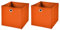 2 Stück Faltbox Orange 28 x 28 x 28 cm Aufbewahrungsbox faltbar