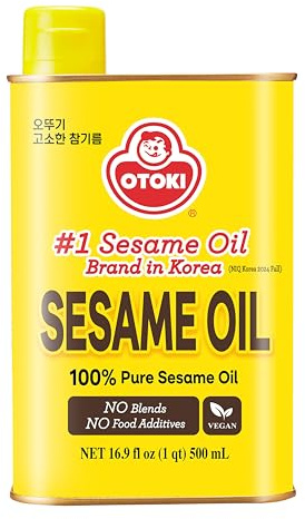 OTOKI 100 % reines Premium geröstetes Sesamöl, perfekt geröstet, traditionelles koreanisches Öl, 500 ml
