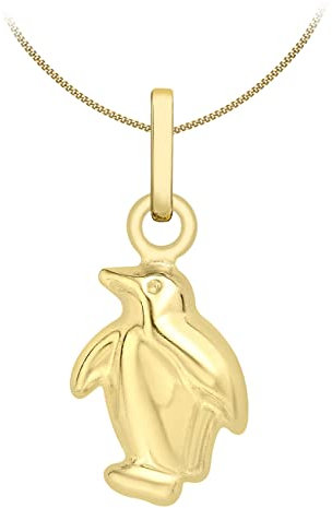 CARISSIMA Damen 9 Karat 375er Gelbgold Pinguin Anhänger an Panzerkette 46 cm 1.45. 4644