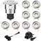 ledscom.de LED Boden-Einbauleuchte Atria für außen Aluminium warm-weiß, je 14lm, IP65, 40mm Ø 9er Set