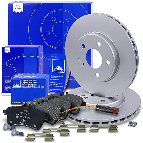 ATE Bremsenset Vorderachse inkl. Bremsscheiben vorne Ø 288 mm und Bremsbeläge vorne + Verschleißkontakt Kompatibel mit MERCEDES-BENZ A-Klasse (W169), B-Klasse Sports Tourer (W245)