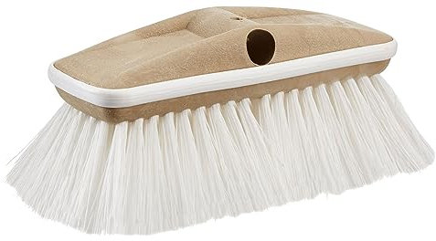 STAR BRITE Premium Stiff Bristle 8 Brush Head W/Bumper - Dual Connections Fit Either Standard 3/4 Threaded Poles or Extend-A-Brush Handles