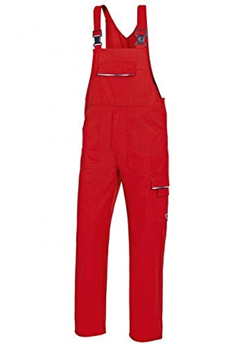 BP 1604-559-81-46l Latzhose, Stretch-Hosenträger mit Clipbefestigungen, 245,00 g/m² Stoffmischung, rot, 46l