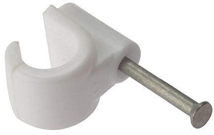 ForgeFix Pipe Clip - Hardened Masonry Nail - 11mm - White - Box 100