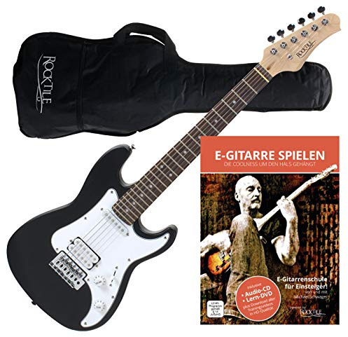Rocktile Sphere Junior E-Gitarre 3/4 Schwarz + Gitarren-Schule